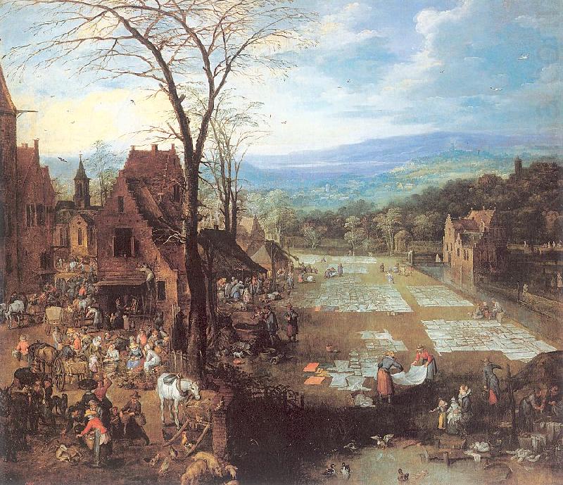 A Flemish Market and Washing-Place, Momper II, Joos de